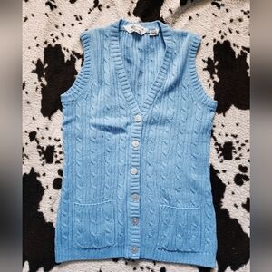 "KMART" WOMEN'S 80'S/90'S SWEATER VEST - LIGHT BLUE